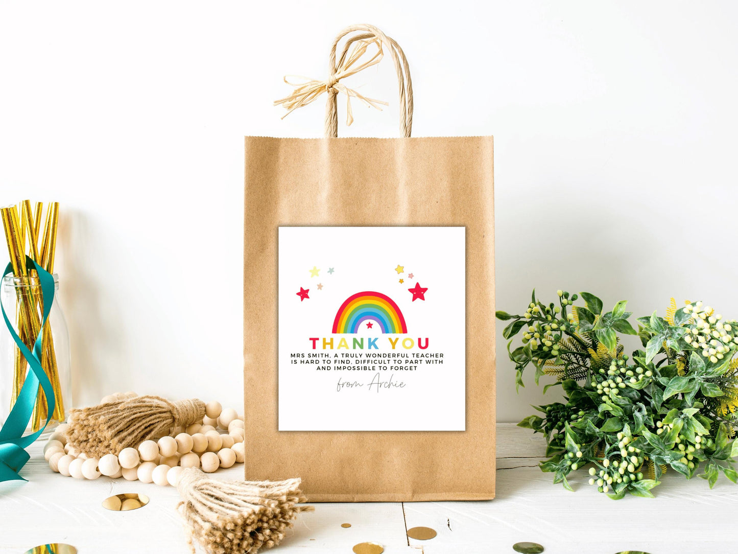 Personalised A Truly Wonderful Teacher is Hard to Find Difficult to Part With and Impossible to Forget Candle Label/End of Year Appreciation