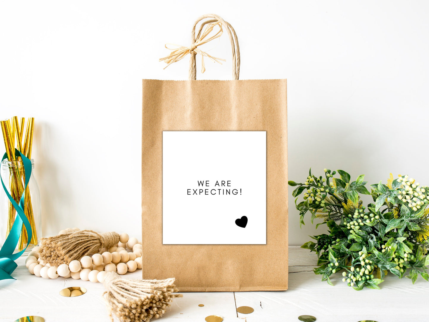 We Are Expecting Candle Sticker