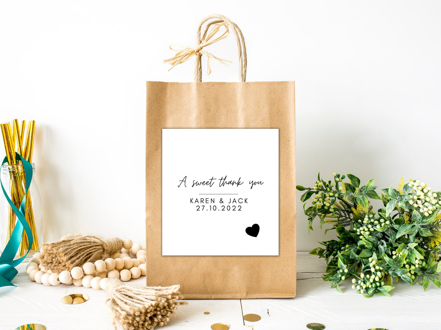 A Sweet Thank You Wedding Candle Sticker