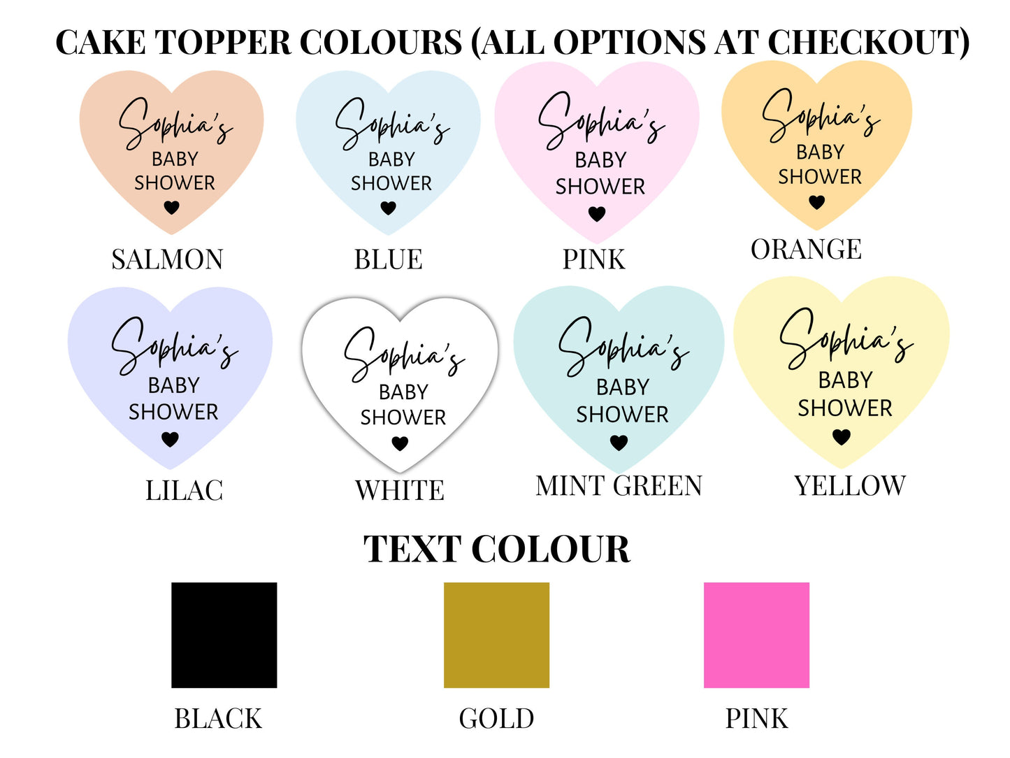 Personalised Baby Shower Cupcake Toppers/ Pastel Heart Shaped Reveal Party/ Gender Neutral/ Reveal Party/ Mum to Be Cake Topper/ A11/ A28