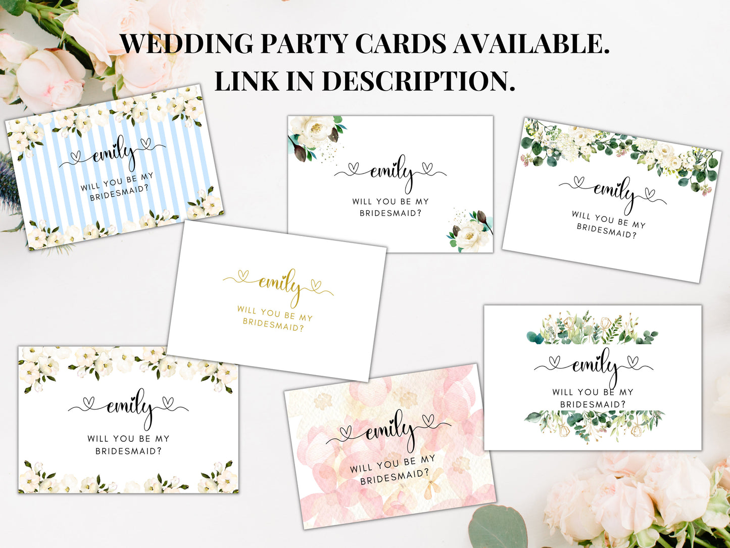 Personalised Bridesmaid Thank You For Being My Card/ Gift for Bridesmaid/ Bridesmaid Appreciation Card/ Card for Bridesmaid/ A40/ A51