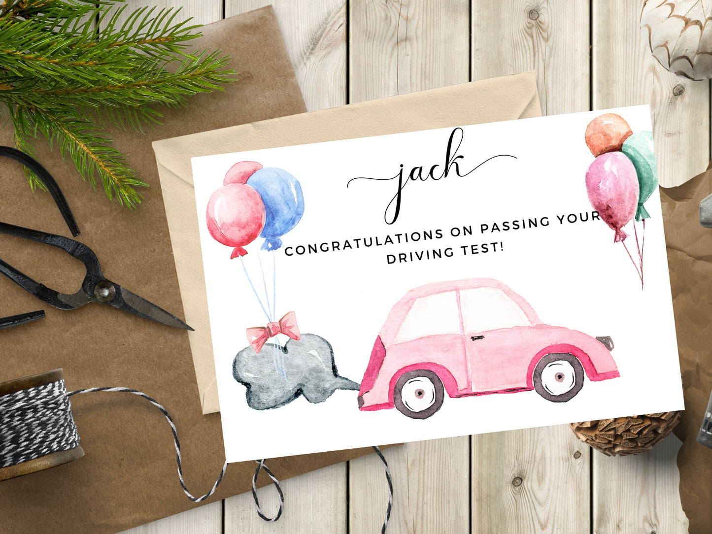 Personalised Driving Test Card/ Passed Driving Test Gift/ Card for Passing Test/ Motorbike/ Car/ Congratulations/ Well done/ A40/ A52