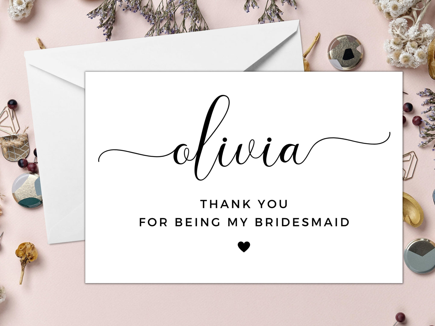 Personalised Bridesmaid Thank You For Being My Card/ Gift for Bridesmaid/ Bridesmaid Appreciation Card/ Card for Bridesmaid/ A40/ A51