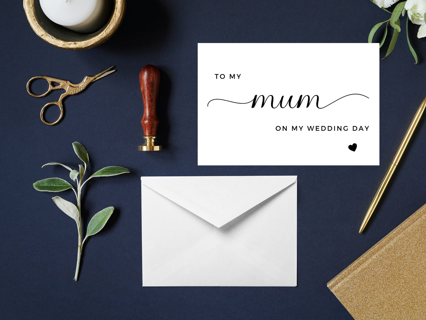 To My Mum on My Wedding Day/ To My Mother on My Wedding Day Card/ To My Mum Card/ Appreciation Card for Parents on Wedding Day/ A40/ A51