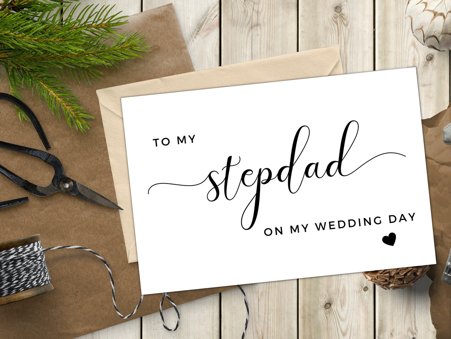 To My Stepdad on My Wedding Day/ Present for Step Father/ Gift for Step Parents/ To My Special Stepdad Appreciation Card/ A40/ A51