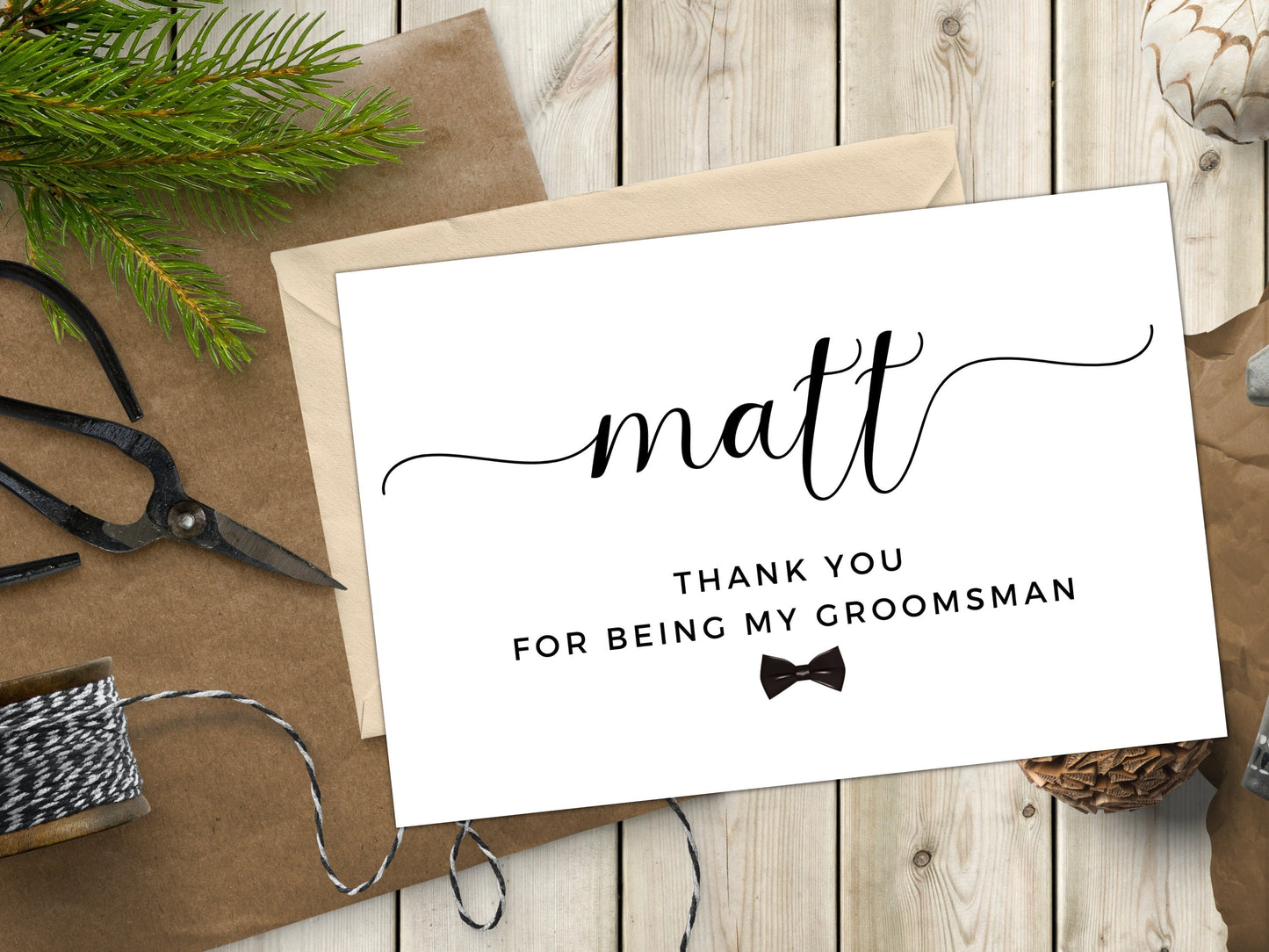 Groomsman Thank You Card/ Personalised Thank You For Being My Groomsman Card/ Gift for PageBoy Appreciation Card/ Card for Usher/ A40/ A51