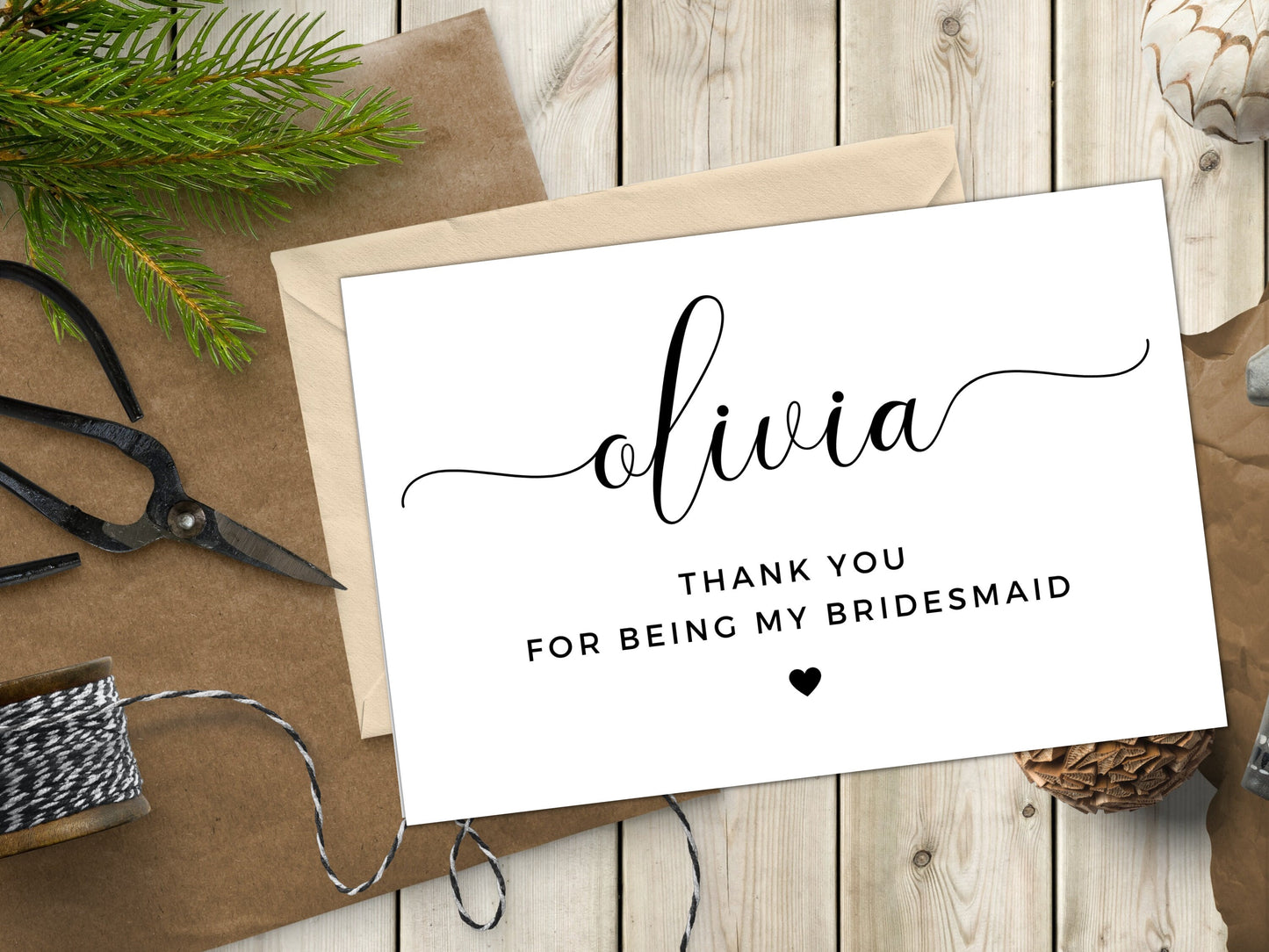 Personalised Bridesmaid Thank You For Being My Card/ Gift for Bridesmaid/ Bridesmaid Appreciation Card/ Card for Bridesmaid/ A40/ A51