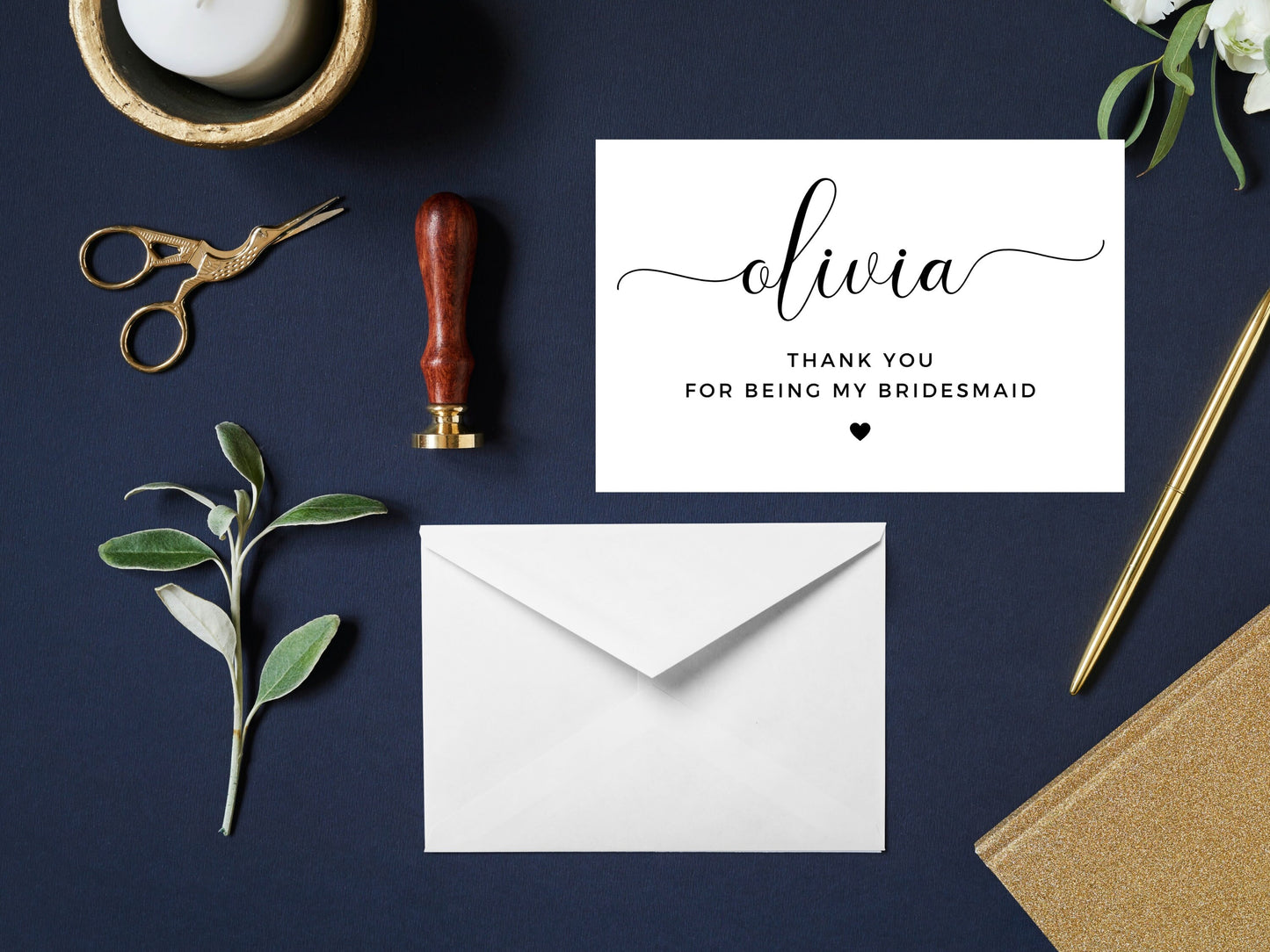 Personalised Bridesmaid Thank You For Being My Card/ Gift for Bridesmaid/ Bridesmaid Appreciation Card/ Card for Bridesmaid/ A40/ A51