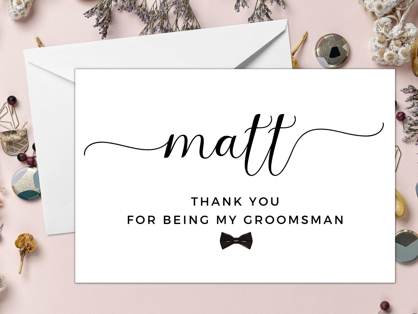 Groomsman Thank You Card/ Personalised Thank You For Being My Groomsman Card/ Gift for PageBoy Appreciation Card/ Card for Usher/ A40/ A51