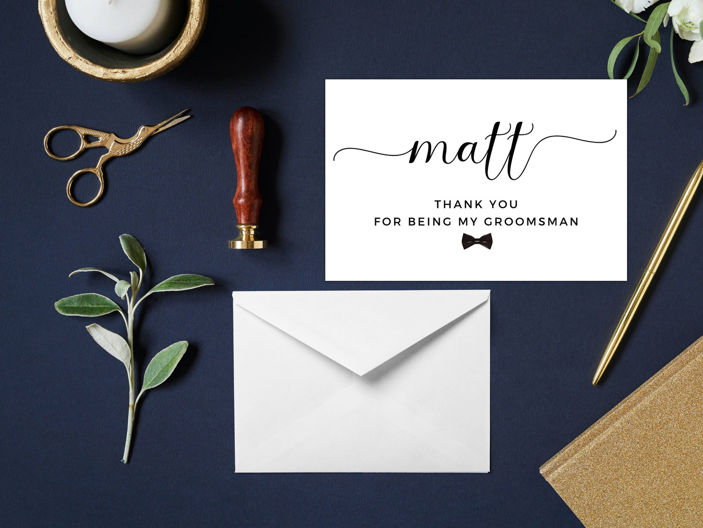 Groomsman Thank You Card/ Personalised Thank You For Being My Groomsman Card/ Gift for PageBoy Appreciation Card/ Card for Usher/ A40/ A51