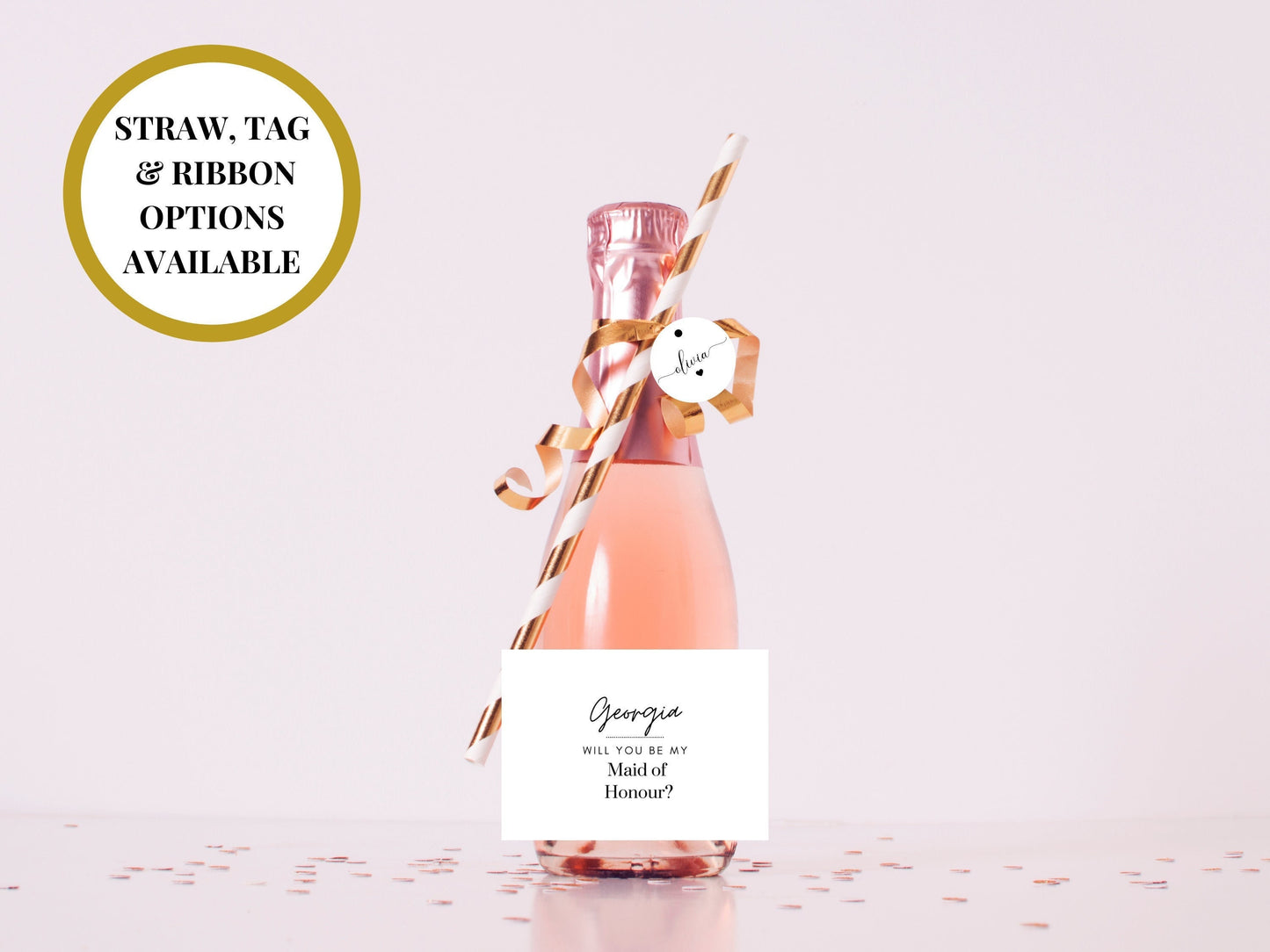 Maid of Honour Prosecco Bottle Label/ Personalised Champagne Bottle/ Will You Be My Maid of Honour Wine Sticker/ Proposal Box Label/A11