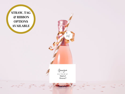 Maid of Honour Prosecco Bottle Label/ Personalised Champagne Bottle/ Will You Be My Maid of Honour Wine Sticker/ Proposal Box Label/A11