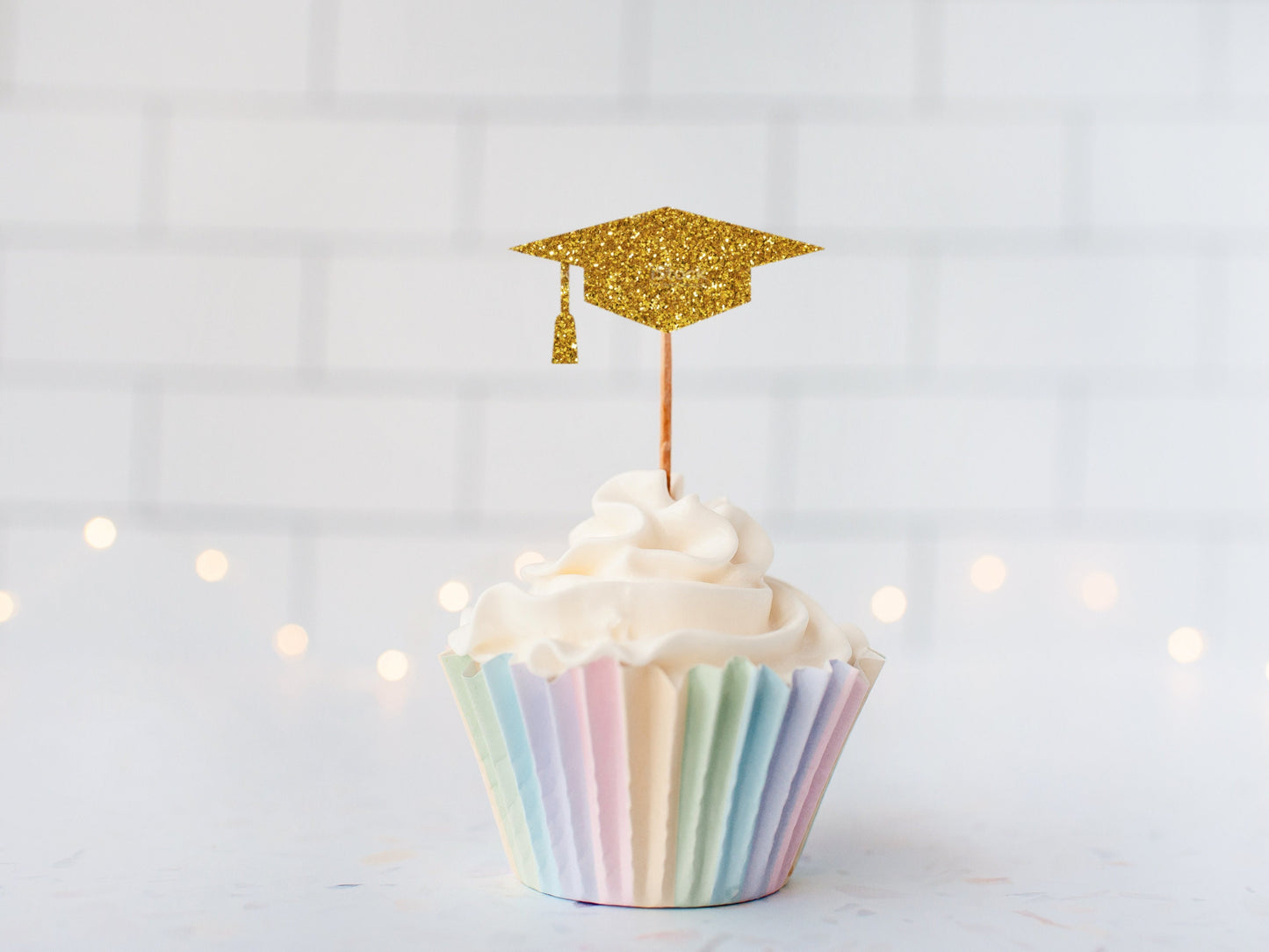 Glitter Graduation Cupcake Toppers/ Graduation Hat Cupcake Toppers/ End of University Year/ Degree Achievement Cupcake Topper/ A11/ A27