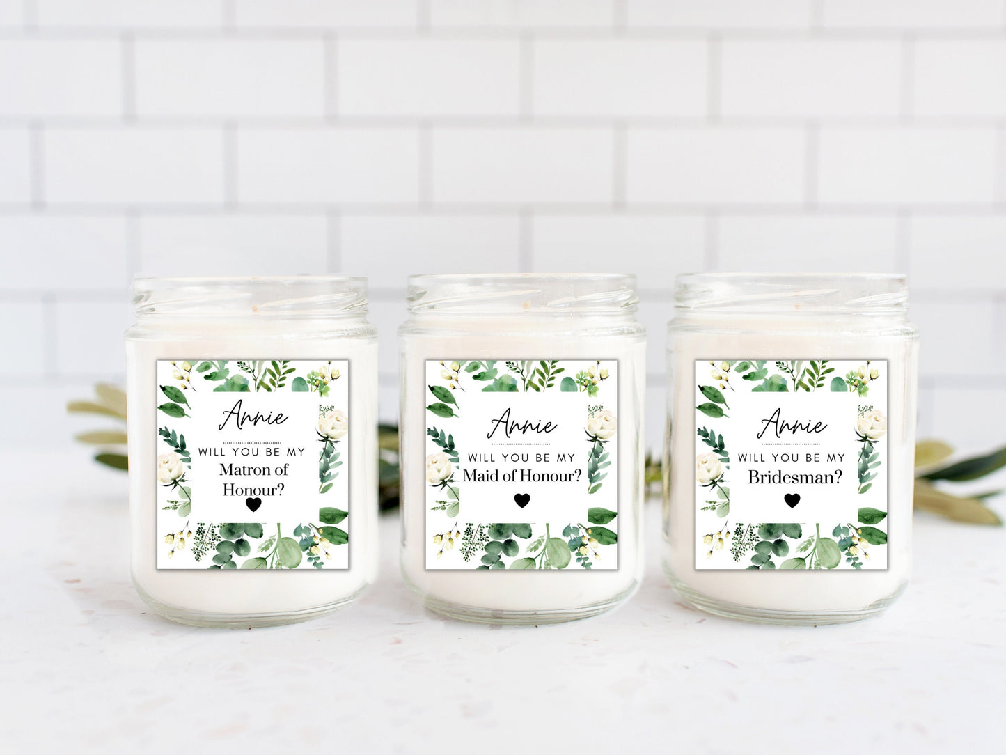 Personalised Gift Box Sticker/ Bridal Party Label/ Will You Be My Bridesmaid Label/ Hen Party Favour Box/ Botanical Proposal Box Sticker/A05