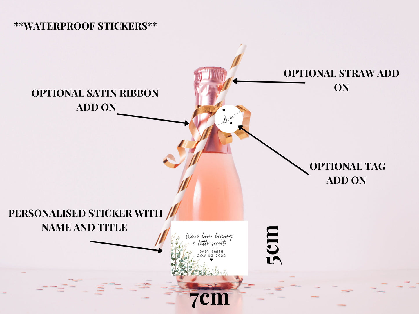 We've been keeping a little secret! Fun Pregnancy Announcement Bottle Label/ Floral Pregnancy Reveal Gift Sticker/ Baby Coming Soon/ A11