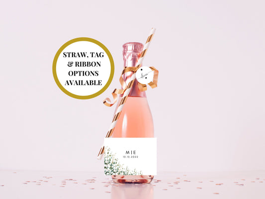 Monogram Wedding Labels/ A Sweet Thank You For Celebrating With Us/ Mr & Mrs Wedding Sticker/ Mini Prosecco/ Champagne Favour Bottle/ A11