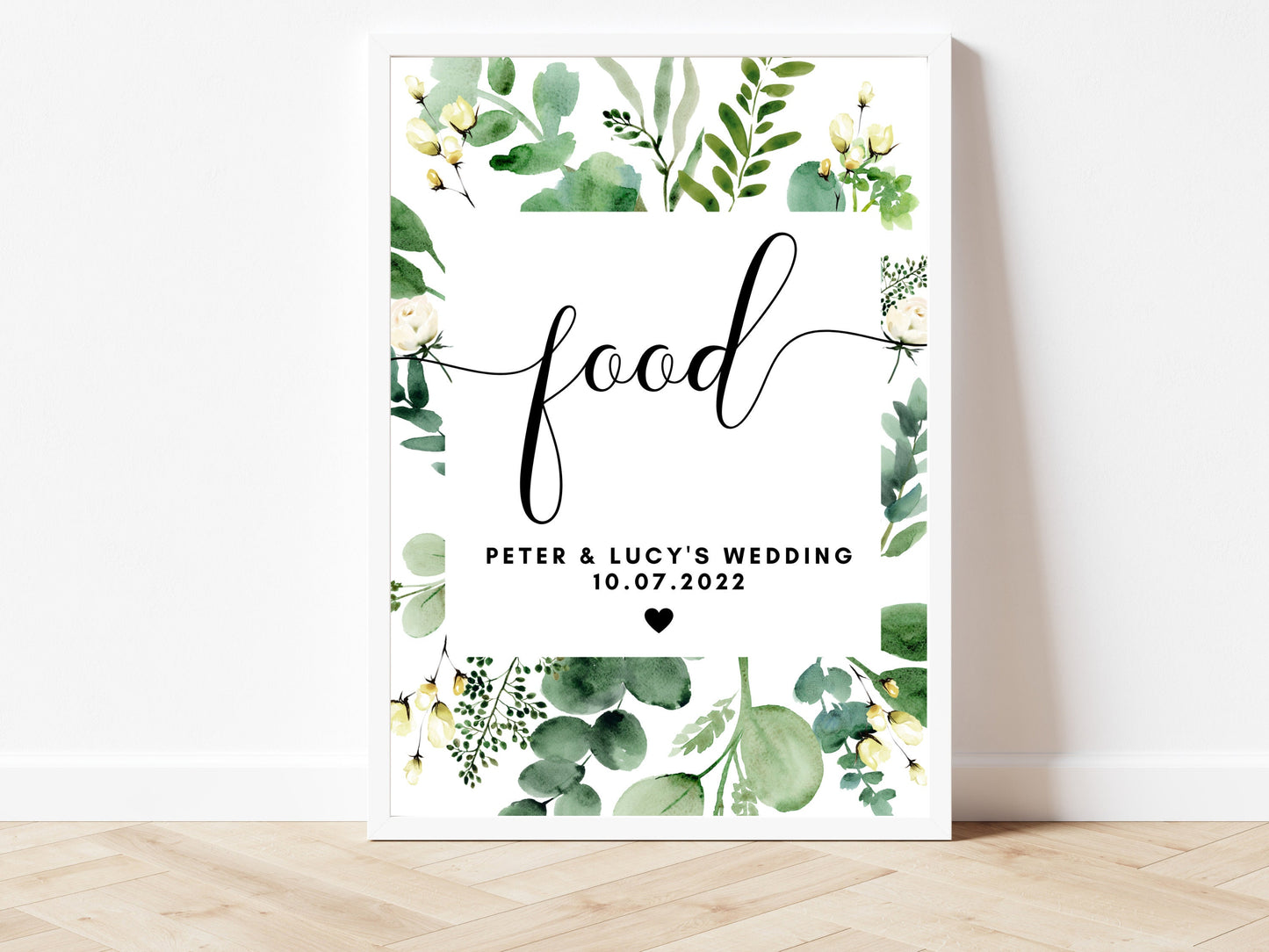 Wedding Selfie Station Sign/ Wedding Reception Poster/ Greenery Floral Eucalyptus Social Media Photography/ Minimalist Simple Print/ AK3