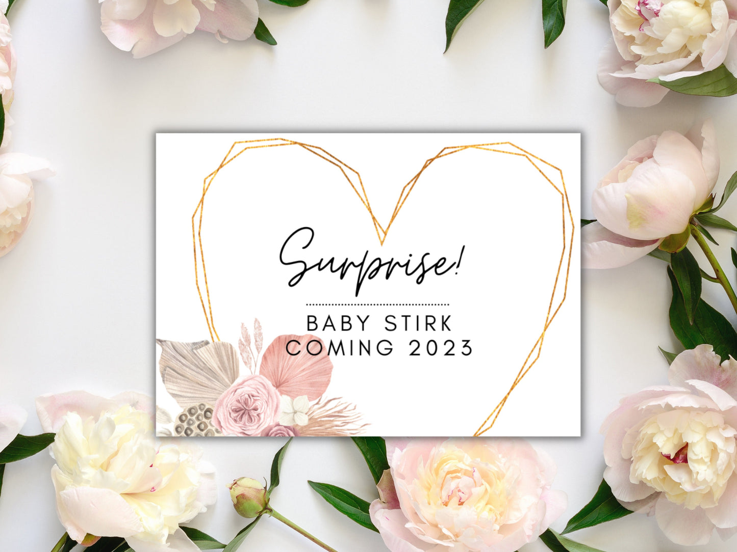 Personalised Surprise Baby Shower Sticker/ Pampas Baby Label/ Gender Reveal Prosecco Bottle Label/ Floral Gender Champagne/ Wine Sticker