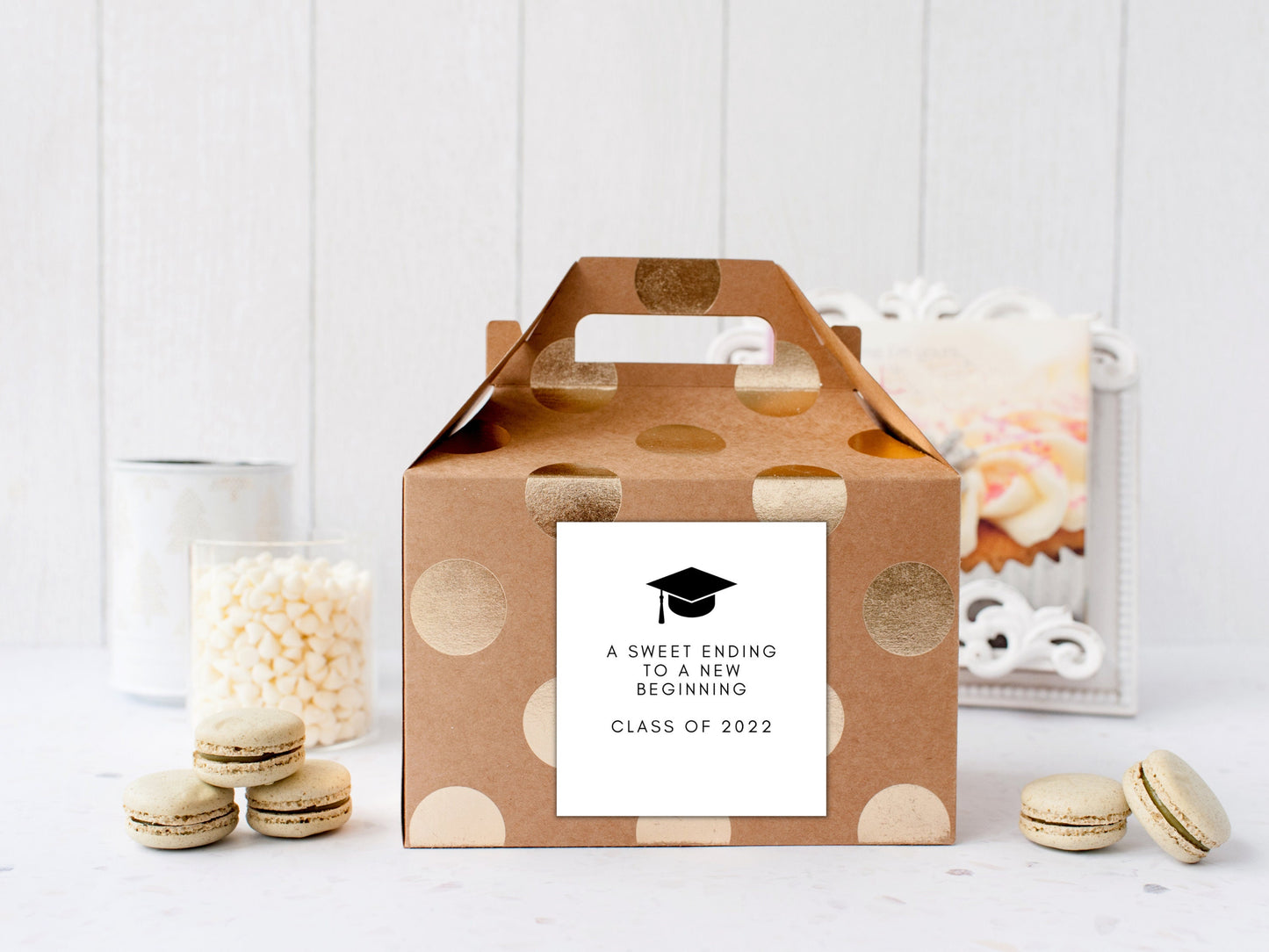 Personalised A Sweet Ending to A New Beginning Sticker/ End of Year Graduation Label/ University Sticker/ Gift Bag Sticker/ Gift Box Label