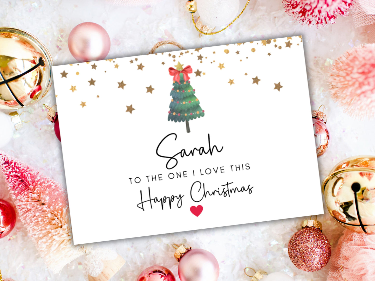 To the One I Love This Christmas Romantic Christmas Card/ Merry Christmas to Partner/ Wife/ Husband/ Girlfriend/ Boyfriend/ Season Greetings