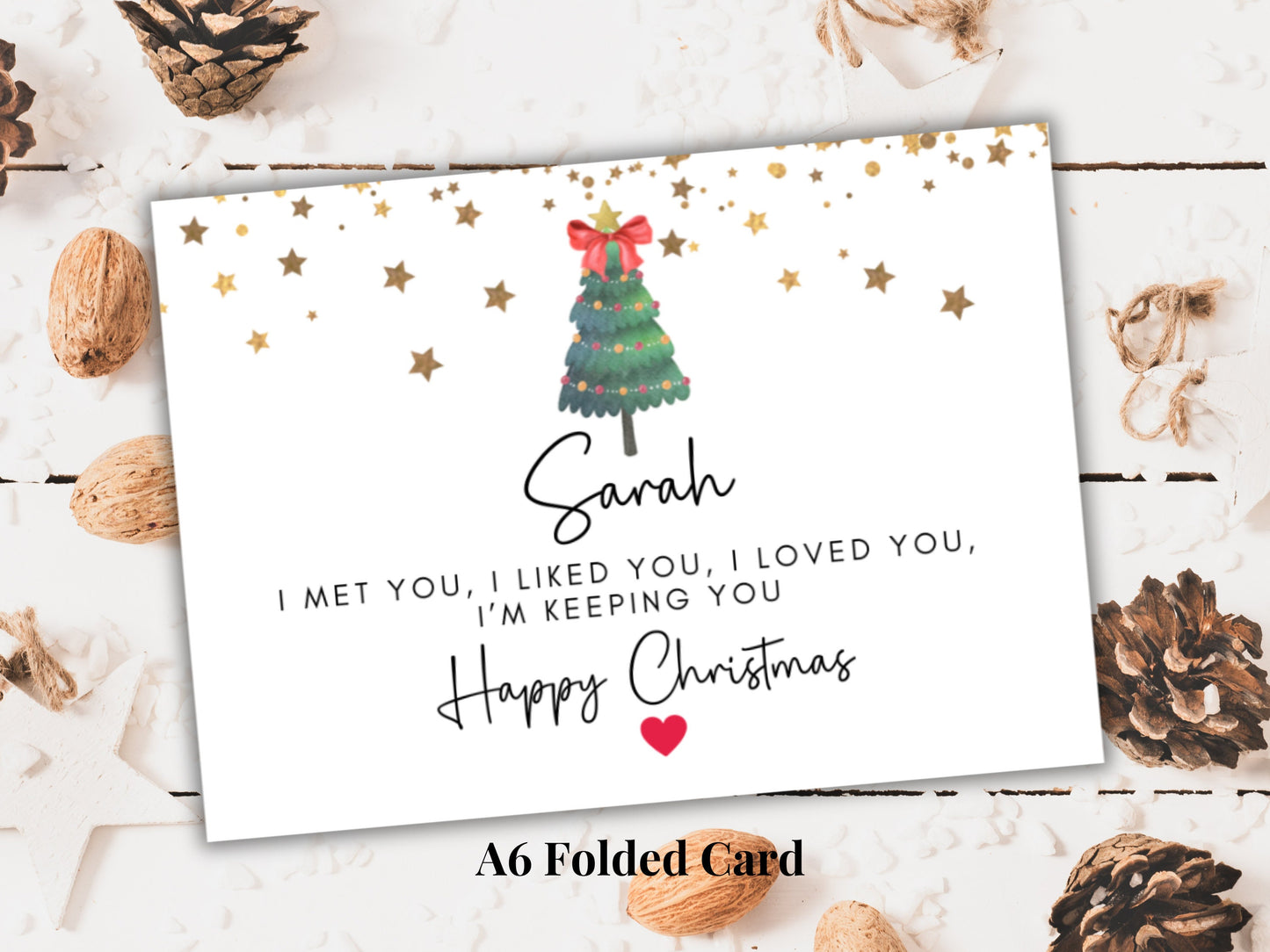 I Met You I Liked You I Loved You Im Keeping You Romantic Christmas Card/ Merry Christmas to Partner/ Wife/ Husband/ Girlfriend/ Boyfriend