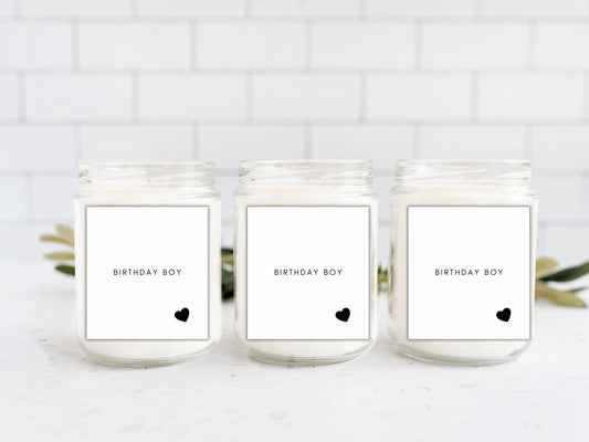 Birthday Boy Candle Label/ Monochrome Happy Birthday Gift Box Label/ Birthday Party Gift for Her/ Him/ Husband/ Partner Bag Sticker Decor