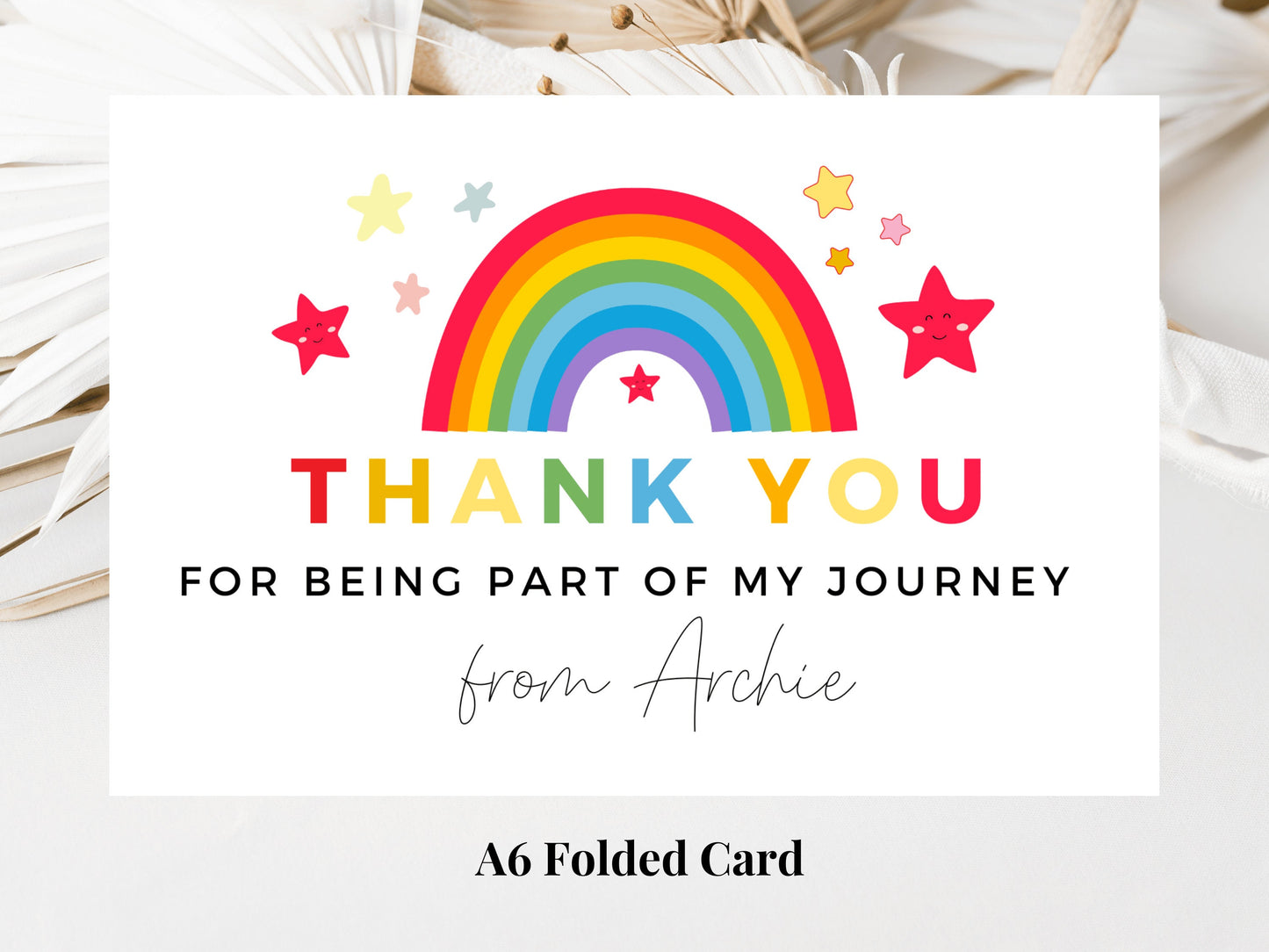 Thank You For Being Part Of My Journey Card/ Personalised Teacher Thank You Card/ Best Friend/ Mentor/ End Of School Appreciation