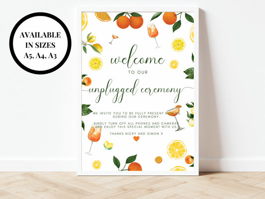 Welcome to our Unplugged Ceremony Sign/ Kindly Turn off All Phones and Cameras and Enjoy This Special Moment With Us/ Wedding Reception