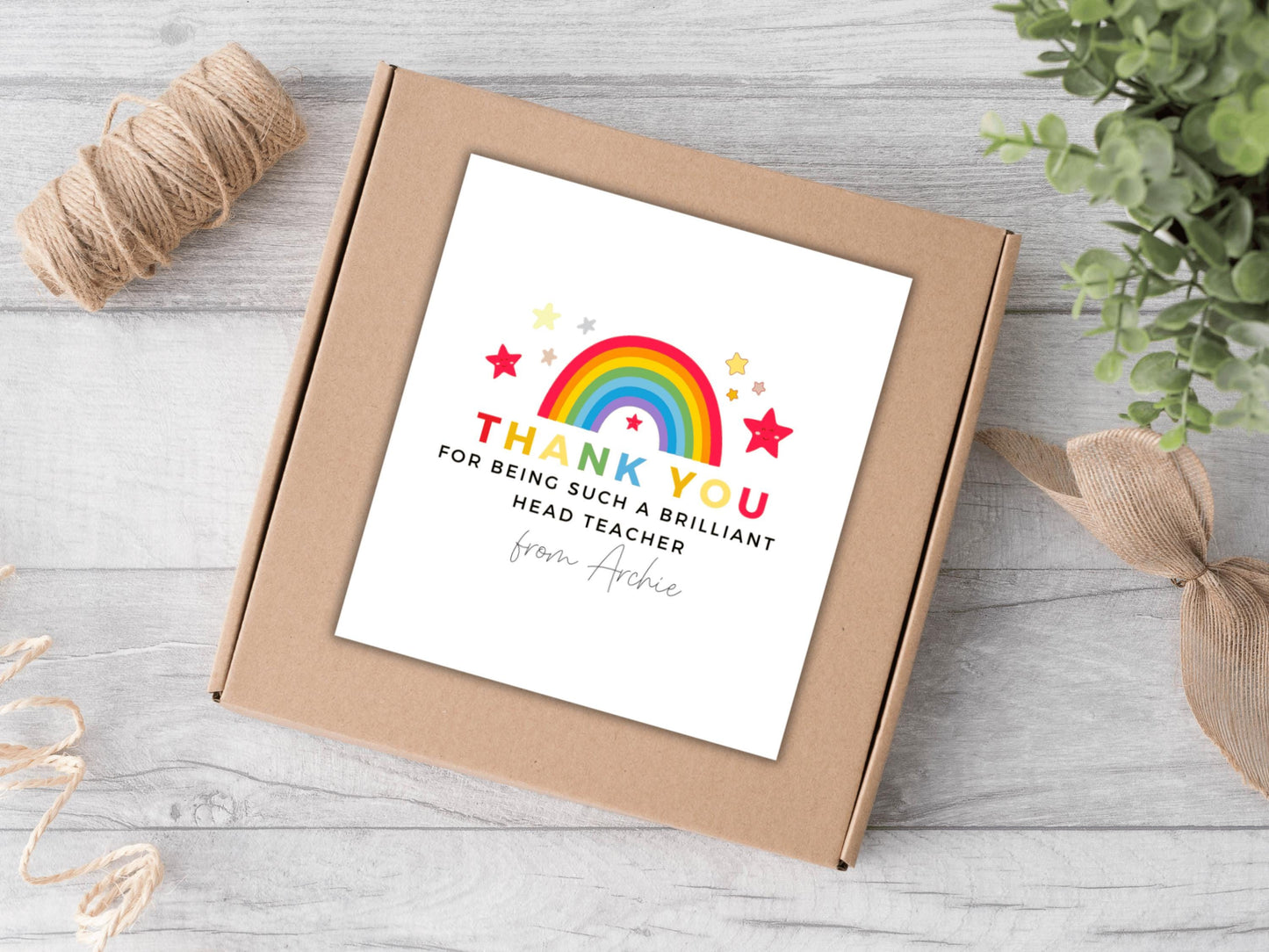 Personalised Thank You for Being Such a Brilliant Teacher Candle Label/ Rainbow Teacher Appreciation Sticker/ End of Year Teacher Gifts