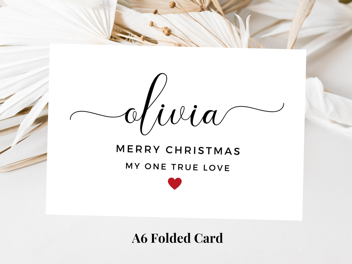 Personalised My One True Love Merry Christmas Card/ Happy Christmas/ Season Xmas Greetings Card