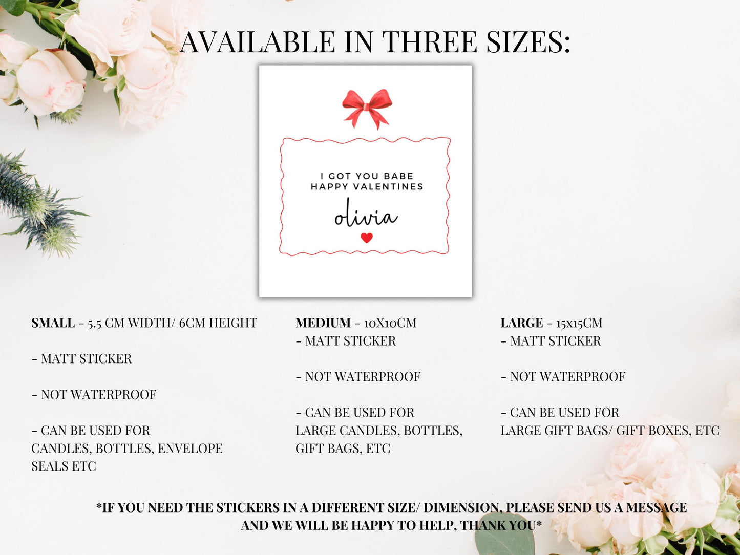 Personalised I Got You Babe Lets Do This Forever Happy Valentines Candle Sticker/ Gift Box/ Bag Label/ Valentines Partner Candle Present