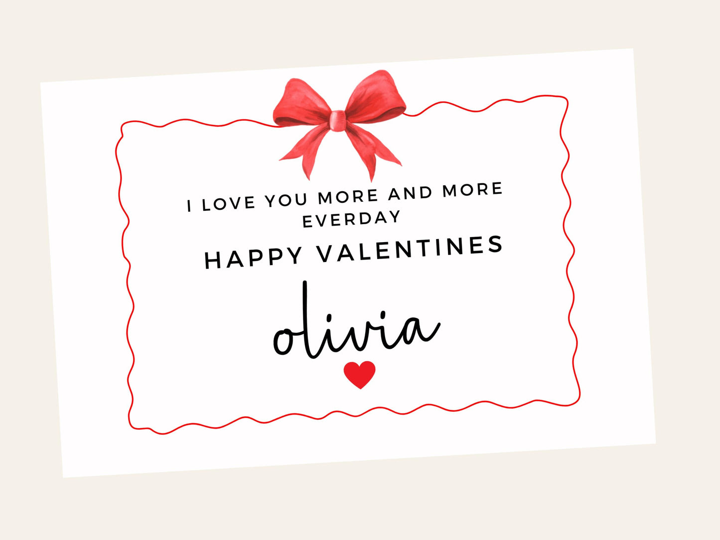 Personalised I Love You More and More Everyday Valentines Card/ Happy Valentines Romantic Gift for Wife/ Her/ I Love You/ First Valentines