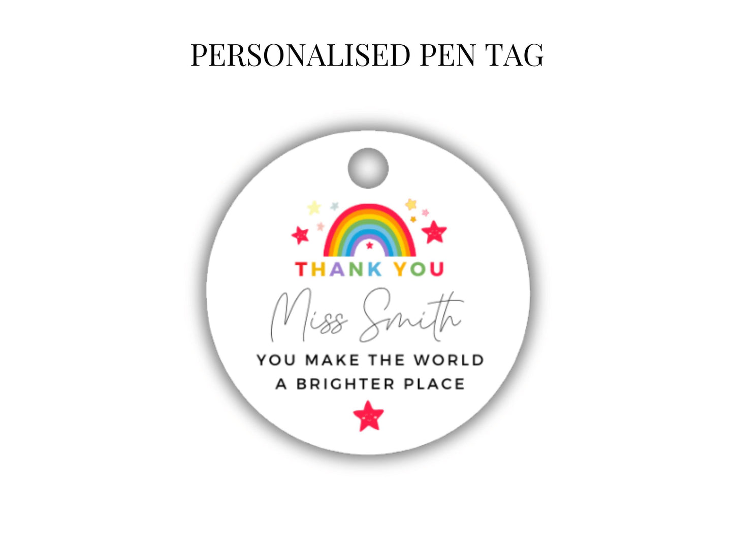Personalised You Make the World a Better Place Pen/ End of Year School Teacher Appreciation Gift/ Diamond Crystal Pen Tag/ NurseryWorker