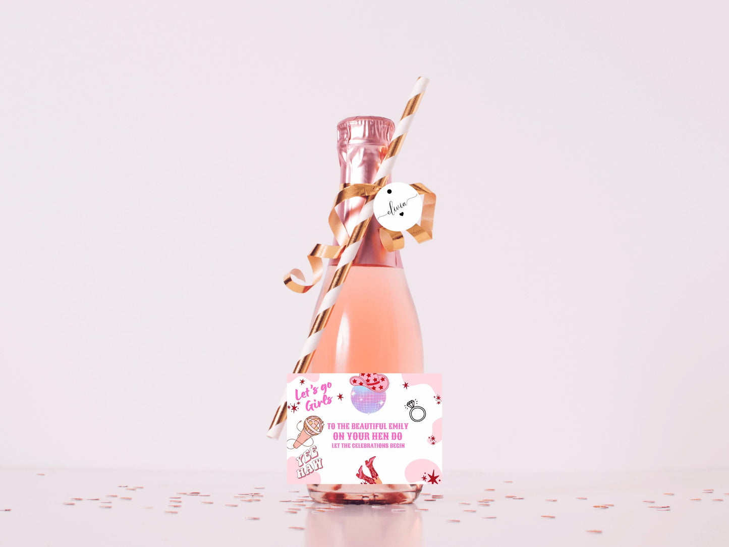 To the Beautiful Bride on Your Hen Do Mini Prosecco Bottle Label/ Let the Celebrations Begin Last Rodeo Nashville Personalised Bridal Shower