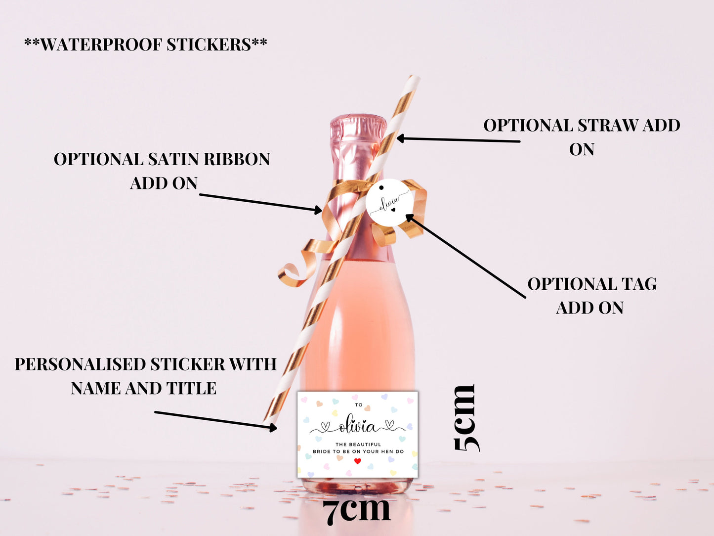 To the Beautiful Bride to Be on Your Hen Do Mini Prosecco Bottle Label