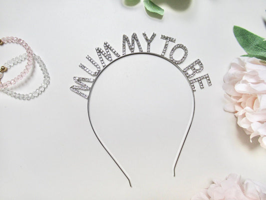 Silver Diamante Mummy to Be Hairband