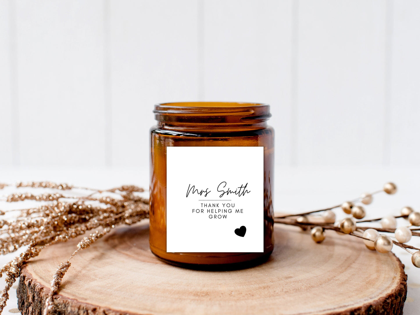 Thank You For Helping Me Grow Candle Label