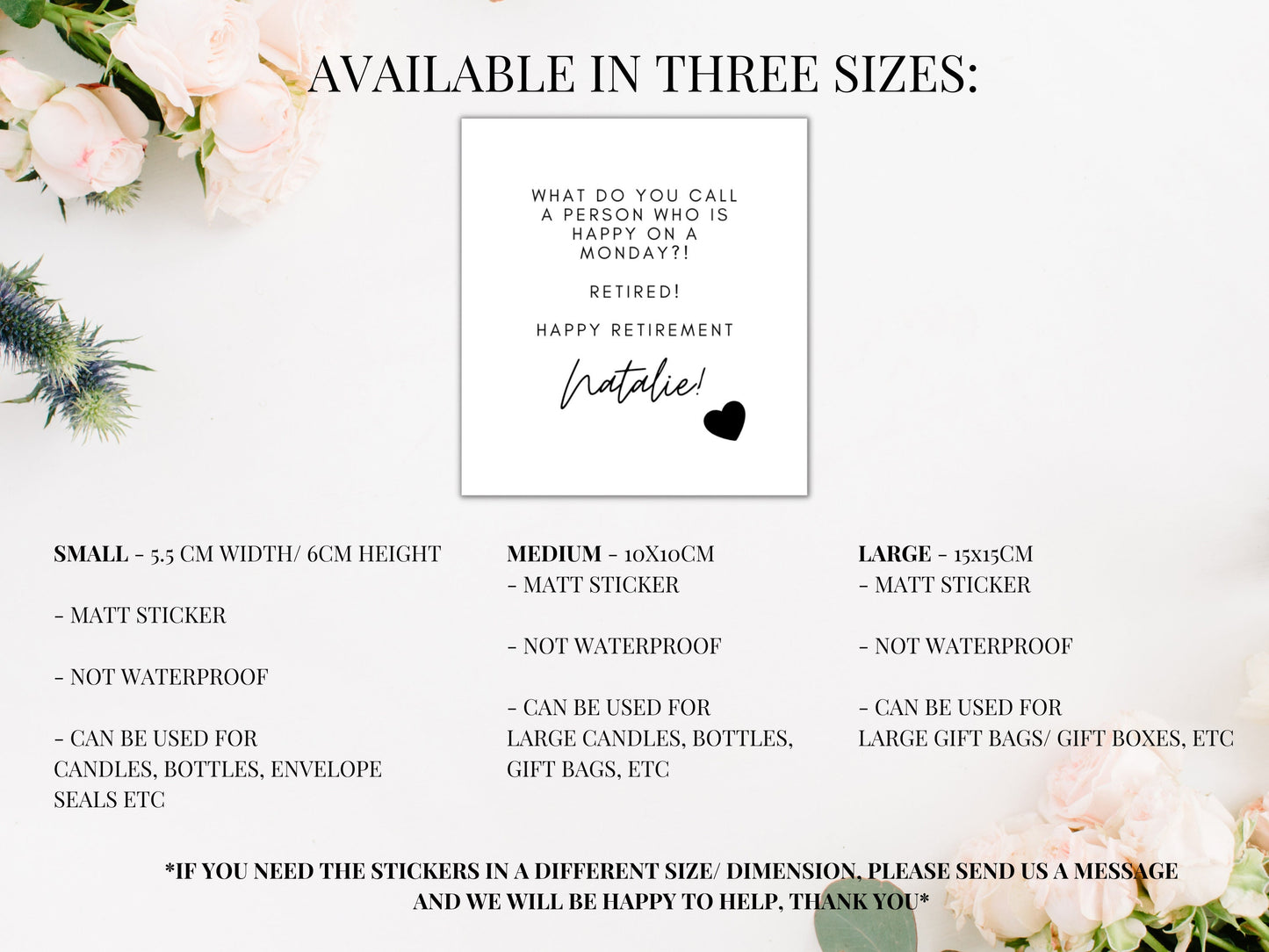 What Do You Call a Person Who is Happy on a Monday? Retired! - Happy Retirement Candle Label