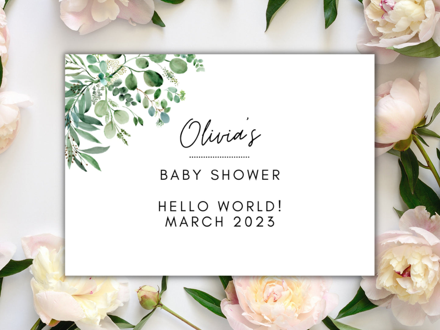 Hello World Baby Shower Prosecco Bottle Sticker