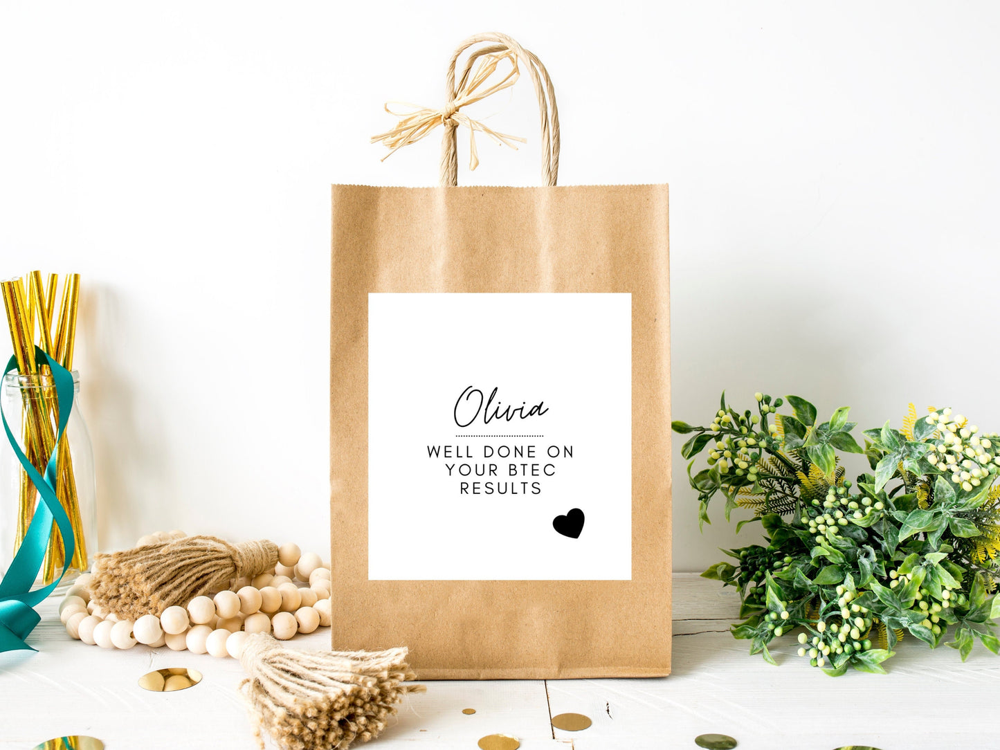 BTEC Well Done on Your Results Gift Bag Label