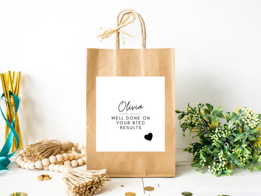 BTEC Well Done on Your Results Gift Bag Label