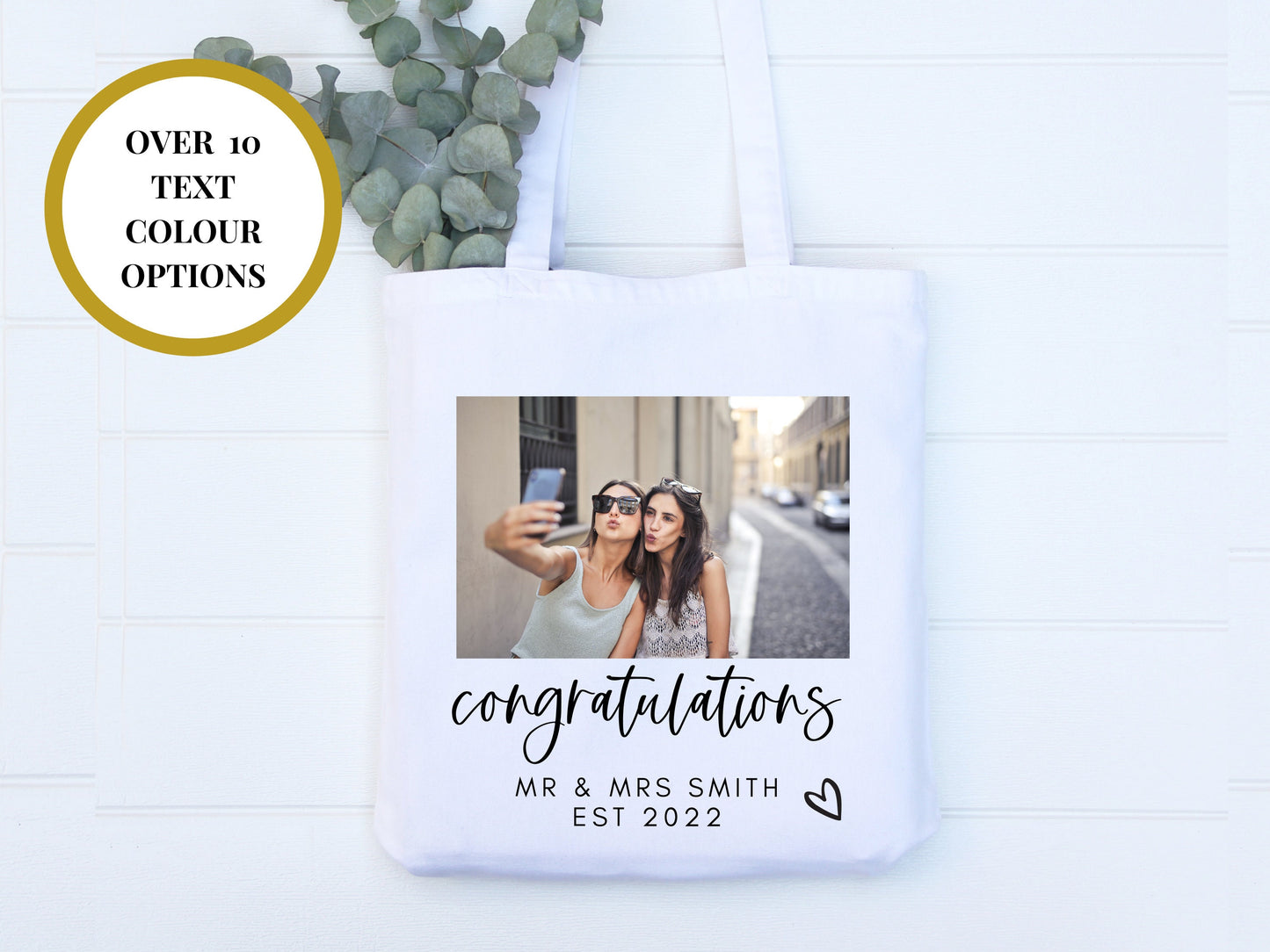 Congratulations Wedding Photo Tote Bag